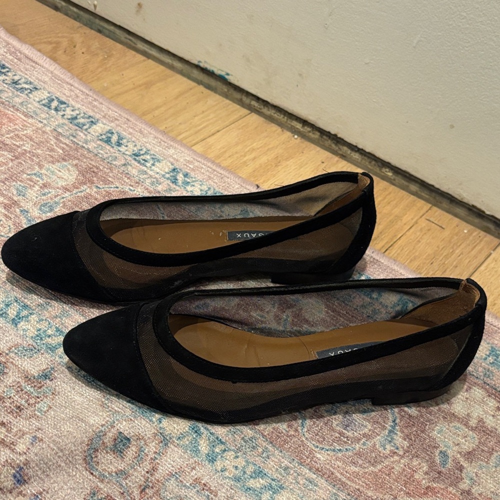 Margaux The Pointe black mesh flats